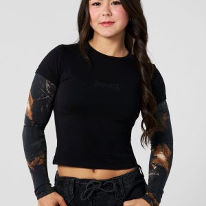 W4293 - Camo Twofer Baby Tee