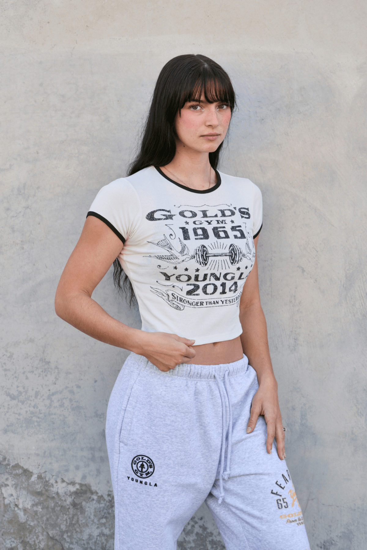 W471 Gold's Gym Ringer Baby Tee - Image 8
